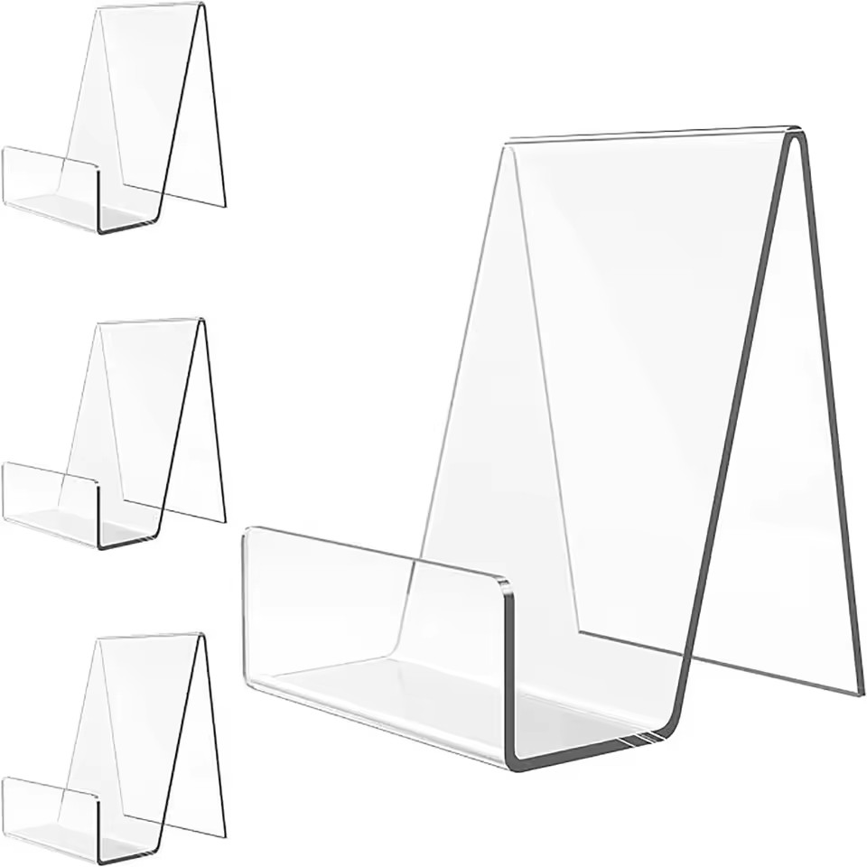 Clear Acrylic Book Stand Holder - 4 buah akrilik buku berdiri pemegang