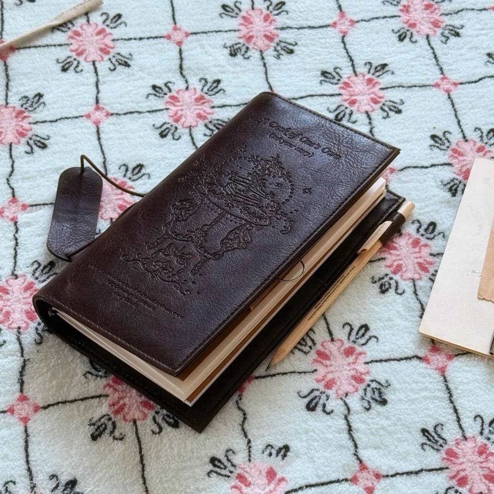 Vintage Leather Journal Notebook - Buku Catatan Hitam Antik Kulit PU
