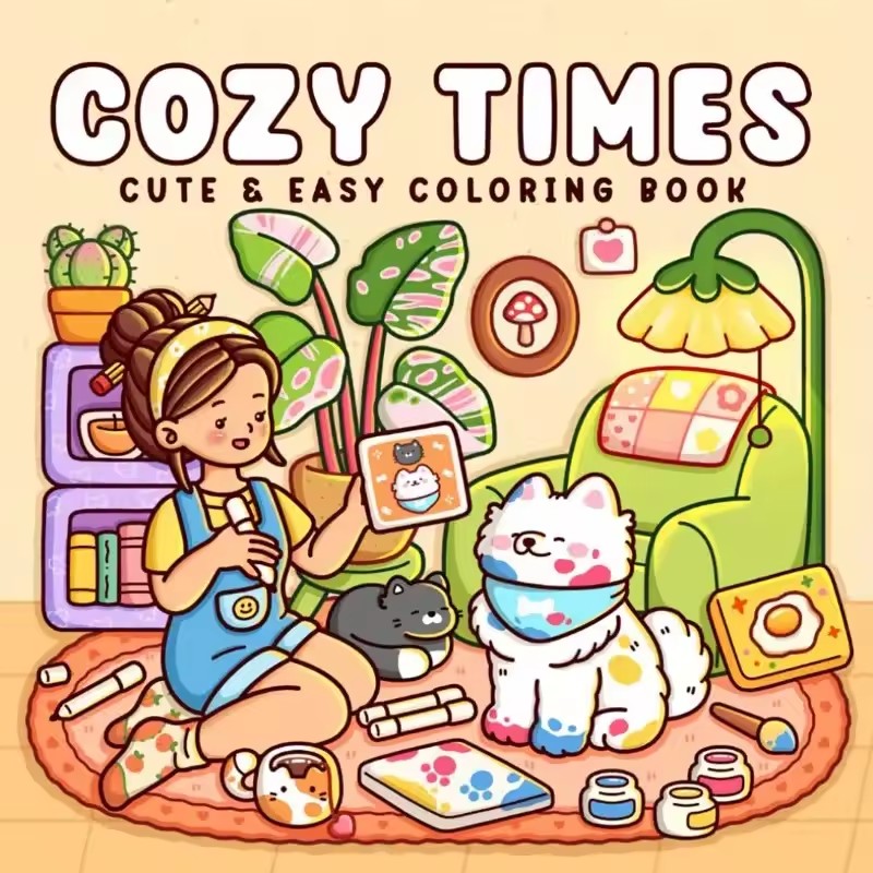 Adult Coloring Book Stress Relief - Buku Mewarnai Lucu & Mudah Waktu