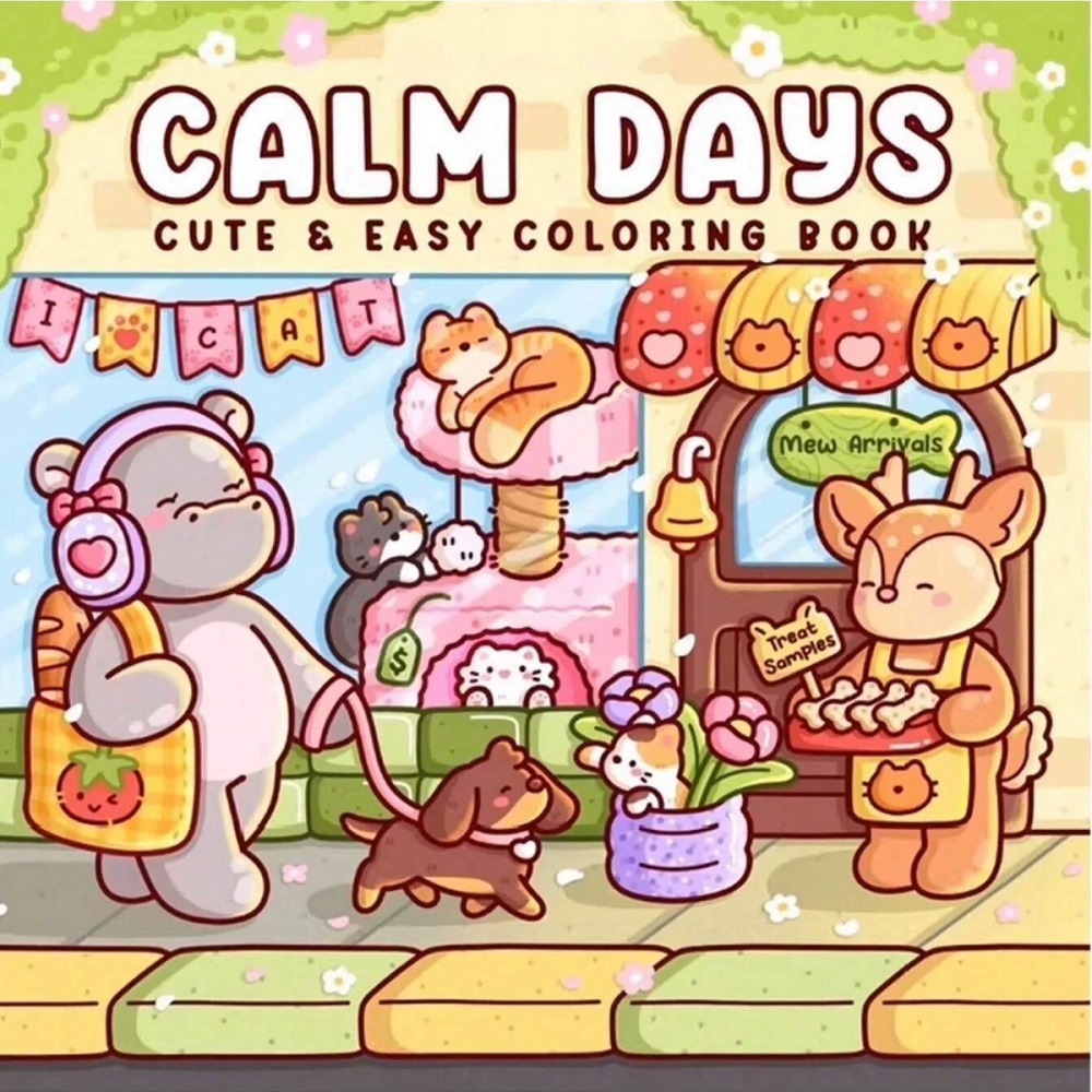 Adult Coloring Book Stress Relief - Buku Mewarnai Hewan Lucu untuk Menghilangkan