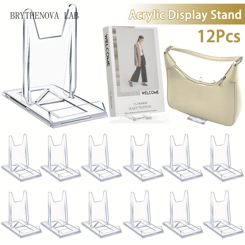 Clear Acrylic Book Stand Holder - 12 Buah 5/ Stand Display Akrilik
