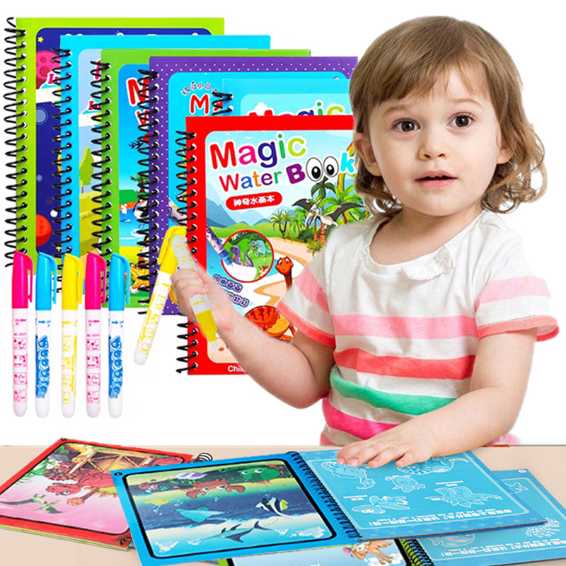 Mainan Montessori Buku Mewarna - Reusable Water Magic Coloring Book ulasan dan harga