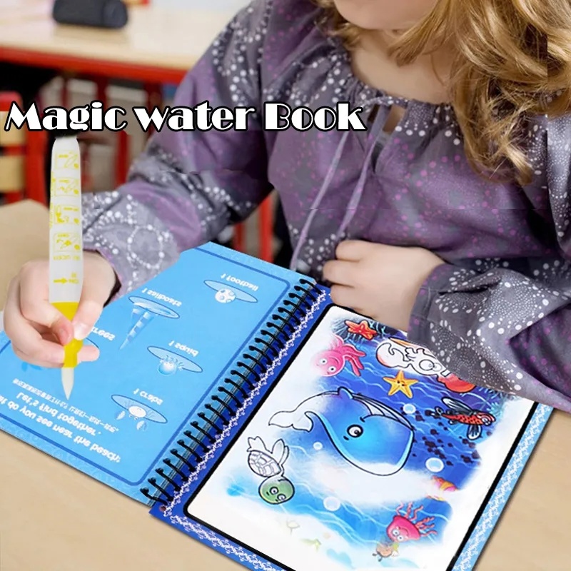 Mainan Montessori anak-anak bu - Reusable Water Magic Coloring Book ulasan dan harga