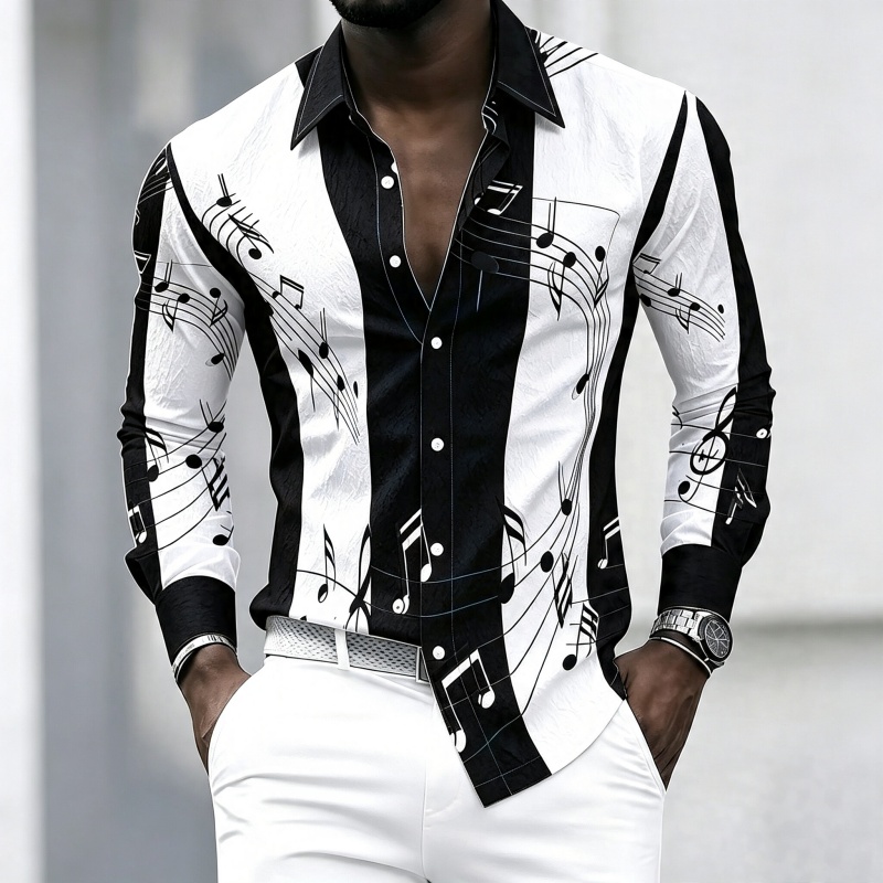 Kemeja pria berkerah dengan mo - Music ulasan dan harga