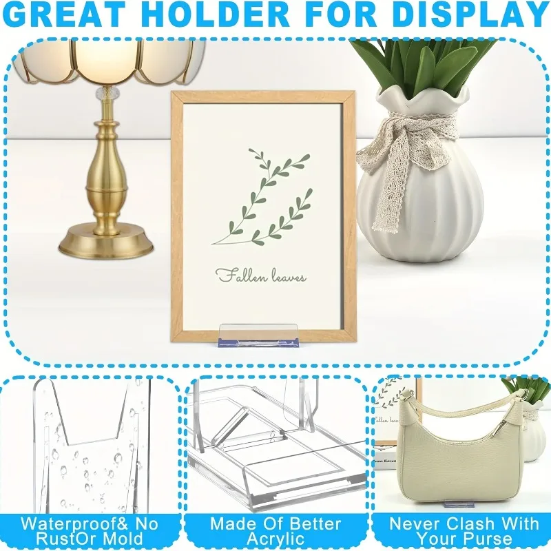 5/12 buah Stand Display Akrili - Clear Acrylic Book Stand Holder ulasan dan harga