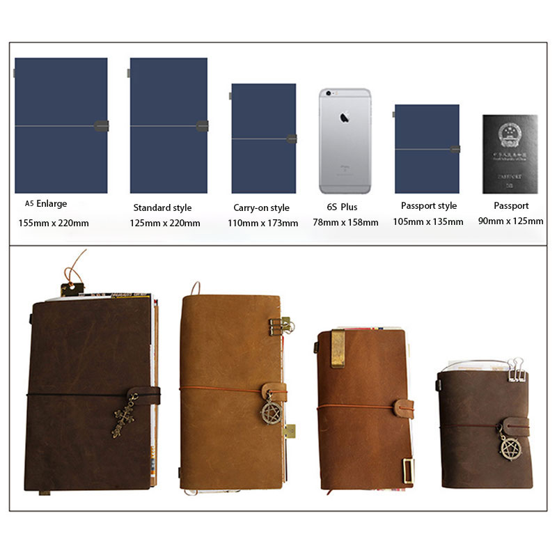 Sampul Kulit Retro Rusak Catat - Vintage Leather Journal Notebook ulasan dan harga