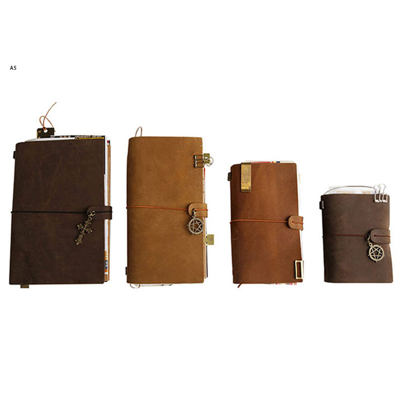 Sampul Kulit Retro Rusak Catat - Vintage Leather Journal Notebook ulasan dan harga