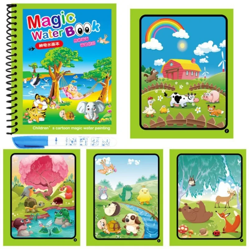 1 buah buku air ajaib dapat di - Reusable Water Magic Coloring Book ulasan dan harga
