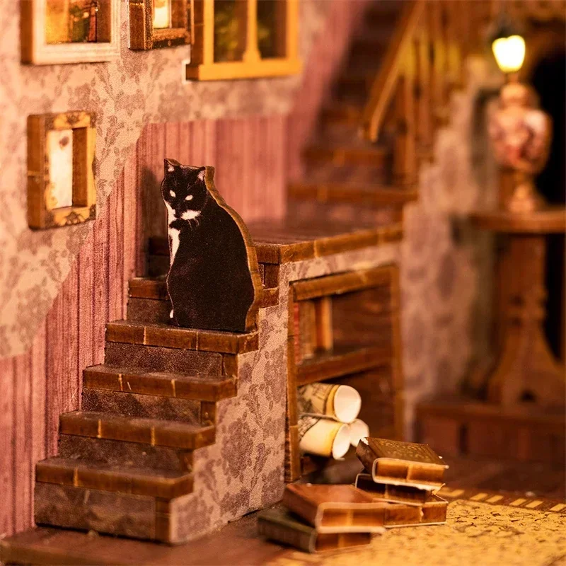 Rak Buku Miniatur DIY dari Kay - Diy Wooden Book Nook Kit Shelf Insert ulasan dan harga
