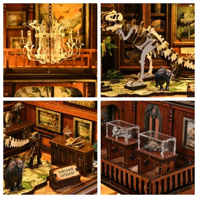 Kit Rak Buku DIY, Miniatur Rum - Diy Wooden Book Nook Kit Shelf Insert ulasan dan harga
