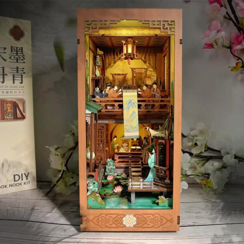 Kit Sisipan Rak Sudut Buku Kay - Diy Wooden Book Nook Kit Shelf Insert ulasan dan harga