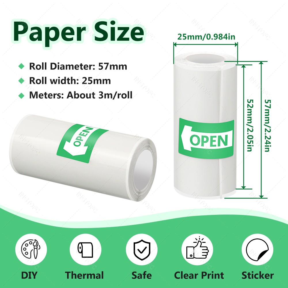 Kertas perekat dapat dicetak 3 - Mini Pocket Thermal Printer Paper Roll ulasan dan harga